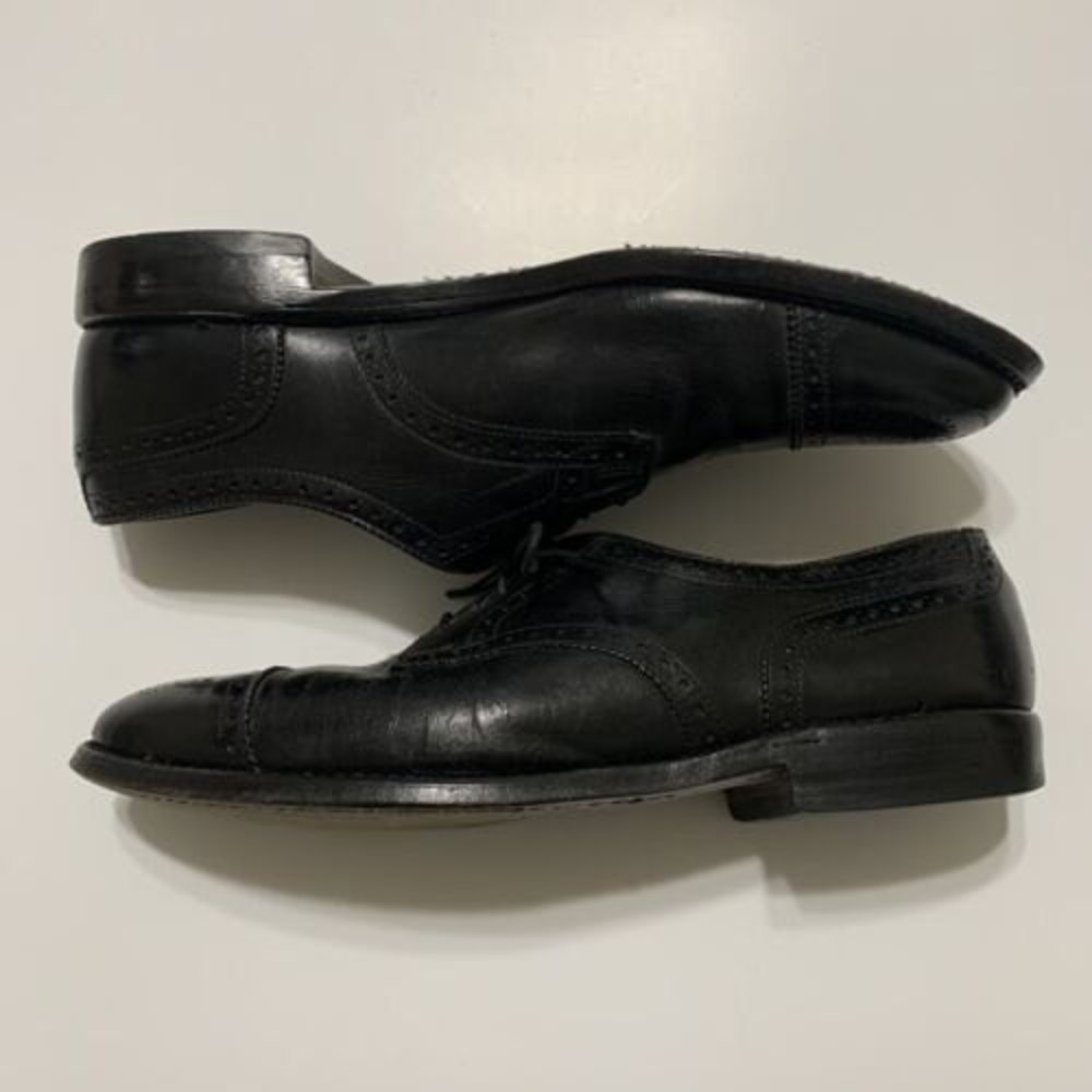Allen Edmonds Sanford Oxfords Cap Toe Black Leather Men's Dress Shoes Size 9.5 D - Picture 3 of 12